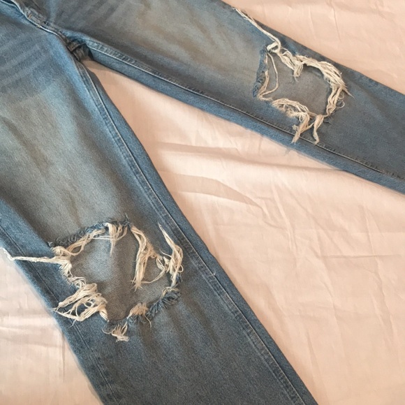 We The Free by Free People Distressed Ankle Mid Rise Jeans 25 - Picture 3 of 14